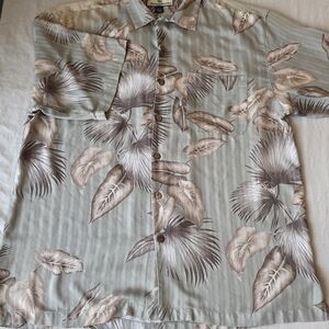 Tommy Bahama Silk Shirt with Leaf Design